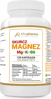 Zdjęcie produktu dla Magnez Skurcz + Potas + Witamina B suplement diety 120 kapsułek