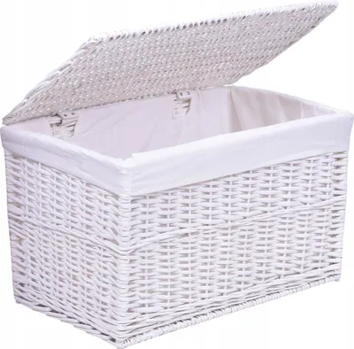 Immagine prodotto di Cesto Portabiancheria Cesto Portabiancheria Giocattoli Baule In Vimini Bianco Con Coperchio 105 L