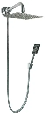 Produktbild von Duschset eckig mit Umsteller Handbrause Kopfbrause und Brausearm