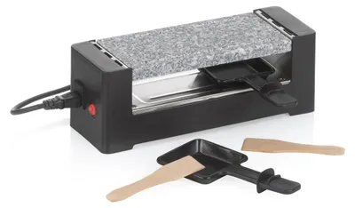 Raclette-Stein für 2 Personen, Granitplatte, schwarz, 400 W
