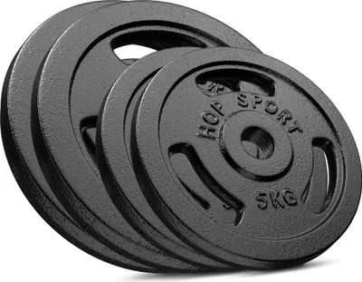Produktbild von Hop-Sport 30kg Gusseisen Hantelscheiben 30 mm - Gewichte Hantel Sets: 2x5kg+2x10kg