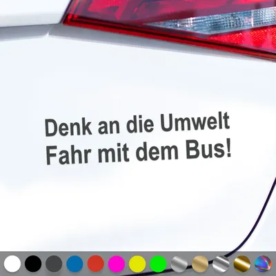 Produktbild von PantherPixel Denk An Die Umwelt Aufkleber Fahr Mit Dem Bus Sticker Auto Geschenkidee Farbe Dunkelgrau