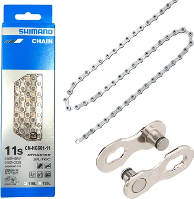 Image de Chaîne Shimano Deore CN-HG601 + SM-CN910 Maillon de fermeture 11 vitesses 116 maillons