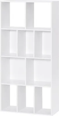 Obrázek produktu pro Moderní knihovna – z jednoduché překližky – ideální na knihy a dekorace – stylová a praktická – bílá – 60 x 20 x 120 cm