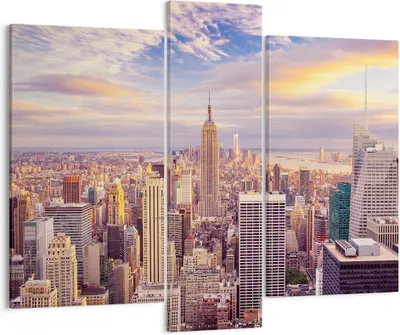 Produktbild von Bild auf Leinwand - Leinwandbild - New York Stadt - 95x80cm - Wand Bild - Wanddeko - Wandbilder - Leinwanddruck - Bilder - Kunstdruck - Wanddekoration - Leinwand bilder - Wandkunst - CB95x80-3638