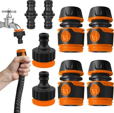 Produktbild von 8-teiliges 1/2"-Gartenschlauch-Anschlussset, Wasserhahnadapter-Set, Gartenschlauch-Anschlusszubehör