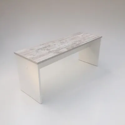 Produktbild von Möbel SD Sitzbank Rita, Canyon White Pine - Weiß, L110 T35 H44 cm, folienbeschichtete Spanplatte, ca. 180 kg Belastbarkeit, modernes zeitloses Shabby Chic Design, Eigene Herstellung Deutschland, Zerlegt zur Selbstmontage