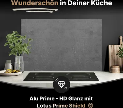 Produktbild von Spritzschutz Küchenrückwand aus Aluminiumverbund Glanz - 3mm - 60x40 cm - Graue Anthrazite Beton Textur