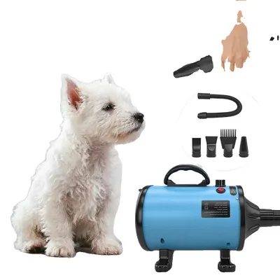 Productafbeelding van Föhn voor huisdieren, 1200 watt, instelbare windsnelheid, stille werking, compact formaat, geschikt voor kleine en grote huisdieren