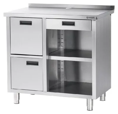 Productafbeelding van Werkblad voor koffiemachine, met opstaande rand, 1000 x 700 x 1000 mm (breedte x diepte x hoogte)