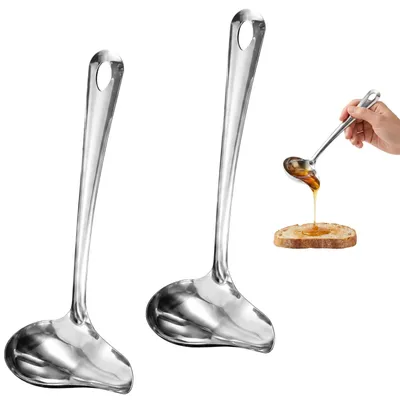 2 Saucenlöffel Edelstahl mit Ausgießer, spülmaschinenfest