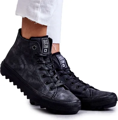 Zdjęcie produktu dla Trampki Damskie Big Star Wysokie Ocieplane Czarne GG274069 37