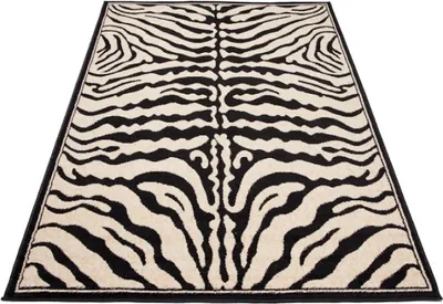 Produktbild von Tapiso Teppich ATLAS modern Zebra schwarz creme Wohnzimmer  160 x 230 cm
