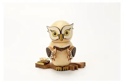 Produktbild von Räuchereule Vorleser mit Büchern 15 cm Räuchermännchen