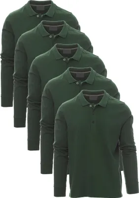 Produktbild von Mivaro Herren Poloshirt 5er Pack Langarm - Langarmshirt mit Polo-Kragen aus 100% Baumwolle - Regular Fit, atmungsaktiv, pflegeleicht, verschiedene Farben, bis 5XL
