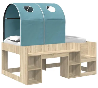 Obrázok produktu pre vidaXL Posteľ s úložným priestorom, 3 kusy, Imitácia Sonoma, svetlomodrá, drevotrieska