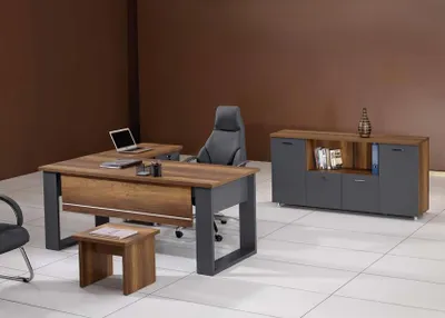 Produktbild von Schreibtisch Arbeitsfläche Kommode Couchtisch Sideboard Arbeitszimmer 5tlg.