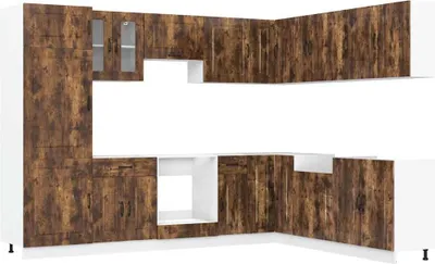 Produktbild von vidaXL 14-tlg. Küchenschrank-Set Kalmar Räuchereiche Holzwerkstoff