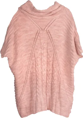 Produktbild von styleBREAKER Damen Strick Poncho mit Zopfmuster, Ärmel und Schalkragen 08010054