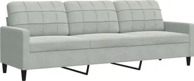 Produktbild von vidaXL 3-Sitzer-Sofa Hellgrau 210 cm Samt