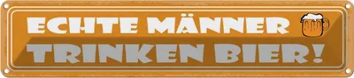 Produktbild von vianmo Blechschild 10x46 cm Echte Männer trinken Bier Spruch Zitat