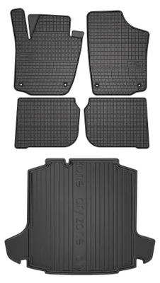 Obrázek produktu pro Gumové autokoberce SolidPRO + vana kufru DryZone pro: Skoda Rapid 2012-2019 sedan 5 ks