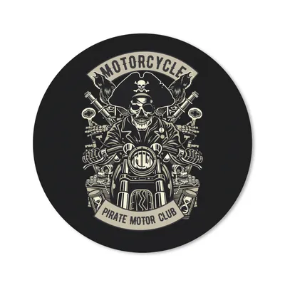 Produktbild von MuchoWow® Mauspad Mousepad Motor - Skelett - Pirat - Vintage 30x30 cm - Mousepads - Maus Mat - Pad - Mausunterlage - Tischunterlage - Schreibtischmatten
