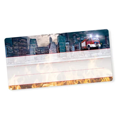 Produktbild von itenga 40x Buchetiketten Feuerwehr 9x4,5cm Namensetiketten Heftetiketten Schuletiketten