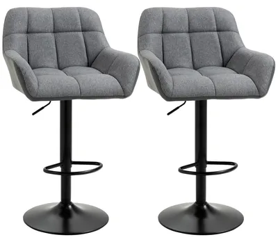 Obrázek produktu pro HOMCOM Barové židle, sada 2 ks, výškově nastavitelné, otočné, v retro designu