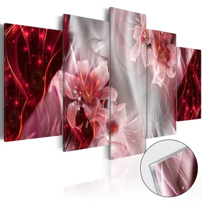 Produktbild von Neuheit! Modernes Acrylglasbild Wanbild a-C-0047-k-o (200x100) - 5 Teilig Bilder Foto Bild Dekoration Wand Bilder Kunstdruck BLUMEN