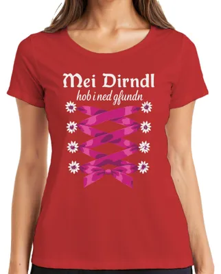 Productafbeelding van , Beierse kleding, Edelweiß, dames T-shirt, rood, maat 3XL. (Geen "Mei Dirndl" gevonden.)