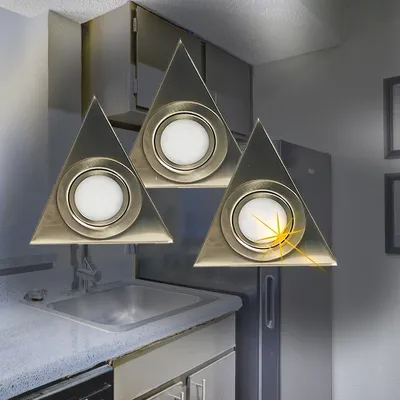 Produktbild von LED Aufbau-Unterbauleuchte Dreieck 3er Set Küchenleuchte