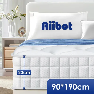 Produktbild von Aiibot Matratze 90x190 cm, orthopädische 7-Zonen Federkernmatratze 90x190 Matratzen Höhe 23cm, Federkernmatratze mit Spannbettlaken