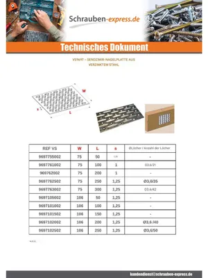 Produktbild von PLATTE für NAGEL Sendzimir 75x250
