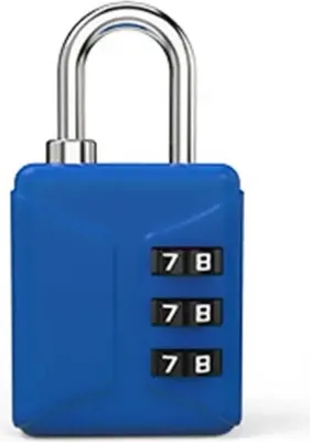 Produktbild von Zahlenschloss Blau, schlüssellos, 10.000 Kombinationen, tragbar, einfache Code-Einstellung