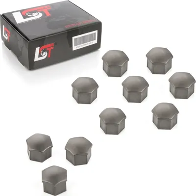 Produktbild von 10x Radschrauben Abdeckkappen 17 mm grau für CITROEN PEUGEOT DACIA RENAULT