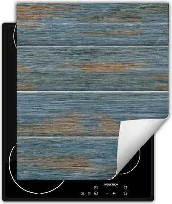 Produktbild von DarHaus Herdabdeckplatte 45x52 cm Anti Rutsch Matte Aufrollbar, blau - Holz
