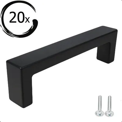 Productafbeelding van By MJM Atlanta kastgrepen mat zwart 160mm boormaat - set 20 stuks