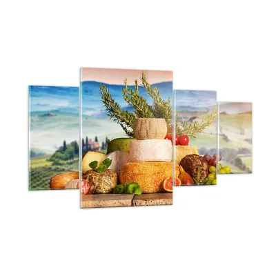 Produktbild von Bilder auf glas - Toskana Käse Obst Italien - 160x90cm - Glasbilder - Wandbilder - Kunstdruck - zum Aufhängen bereit - Wanddekoration aus Glas - Glas Bilder - Wandbild auf Glas - GDL160x90-2902