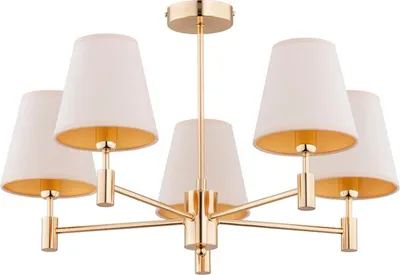 Obrázok produktu pre Luster ASTRIT, zlatý a krémový, 5xE14x10W, kov, rozmery: 38x61x61 cm, IP20, Alfa