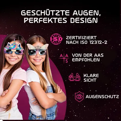 Obrázok produktu pre Slnečné okuliare pre deti, 12 kusov, s motívom jednorožca a princeznej, s UV ochranou, vhodné na leto a voľný čas