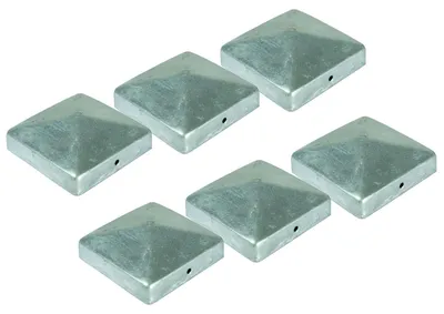 Image de 6x Chapeau de poteau Pyramide 71x71 mm Chapeau de clôture Chapeau de poteau décoratif galvanisé à chaud