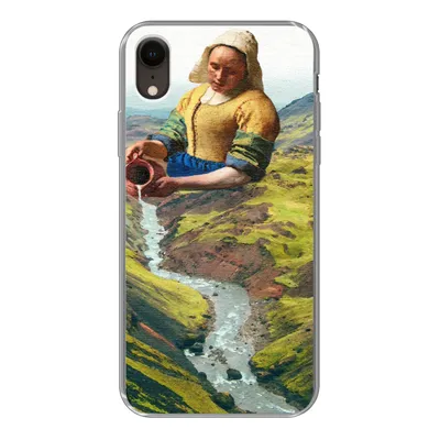 Produktbild von MuchoWow® Handyhülle Schutzhülle Hülle für iPhone XR Milchmädchen - Natur - Vermeer Silikon Softcase Handy Hülle - Schutzdeckel