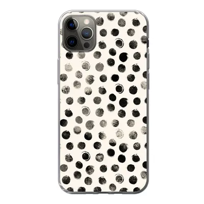 Produktbild von MuchoWow® Handyhülle Schutzhülle Hülle für iPhone 13 Pro Max Polka dots - Schwarz - Weiß Silikon Softcase Handy Hülle - Mobiltelefon
