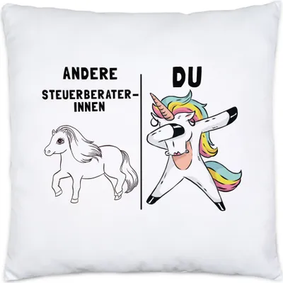 Produktbild von Andere Steuerberaterinnen Du Kissen Inkl. Füllung Pferd Einhorn Humor Lustig Unicorn Geschenk Apotheke