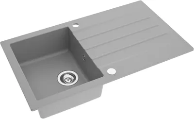 Produktbild von Granitspüle - Spülbecken - Küchenspüle - Beton - 86 x 50 cm - Einbauspüle - Langlebig, Elegant, Platzsparend, mit Siphon, Mojito 100