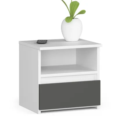 Immagine prodotto di Akord Comodino Bianco-Grigio Dal Design Moderno 40X35X40 Cm