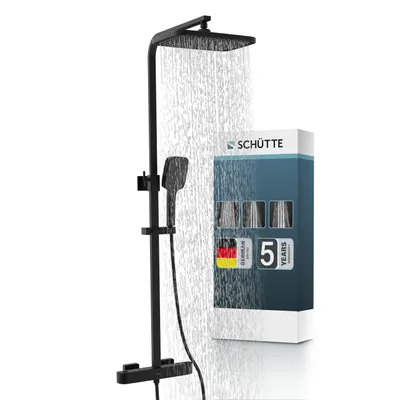 Produktbild von 60179 GRAN CANARIA Überkopfbrause-Set, Schwarz matt, mit Thermostatarmatur