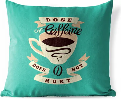 Produktbild von MuchoWow® Outdoor Kissen - Kaffee - Sprichwörter - Retro - Eine Dosis Koffein tut nicht weh - Zitate - 45x45 cm - Wetterfest - Lounge Kissen - Fotokissen - Dekoratives Kissen