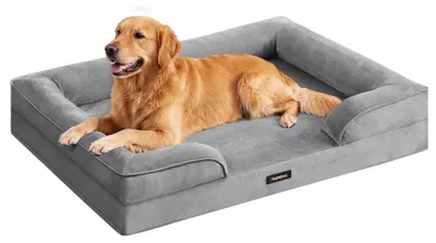 Produktbild von Orthopädisches Hundebett mit abnehmbarem Bezug | Grau | 112x81x17cm